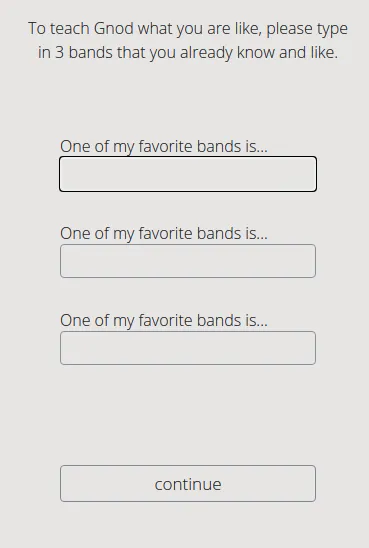 Gnoosic Choose Favourite Bands