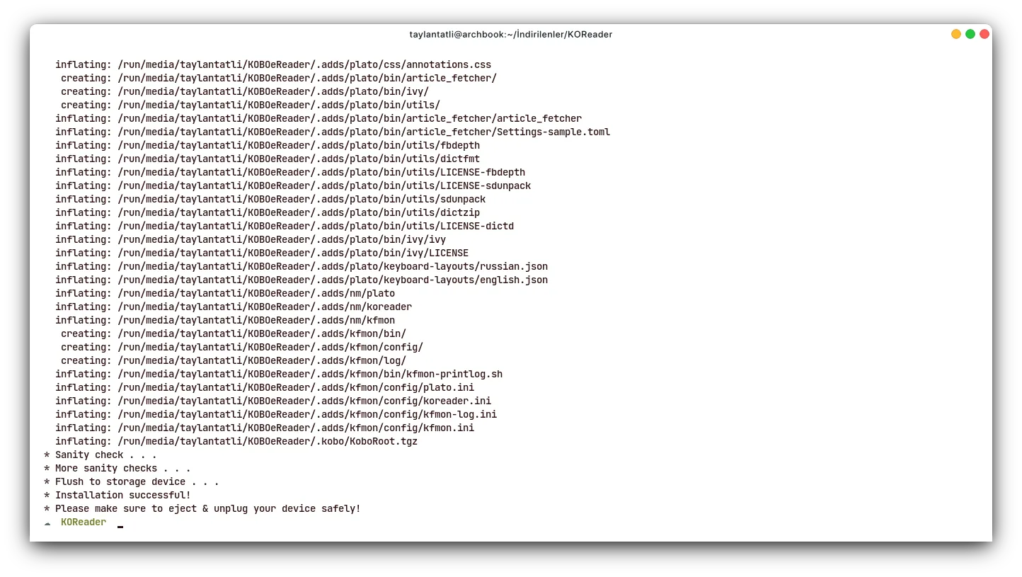 Koreader Installation Finished