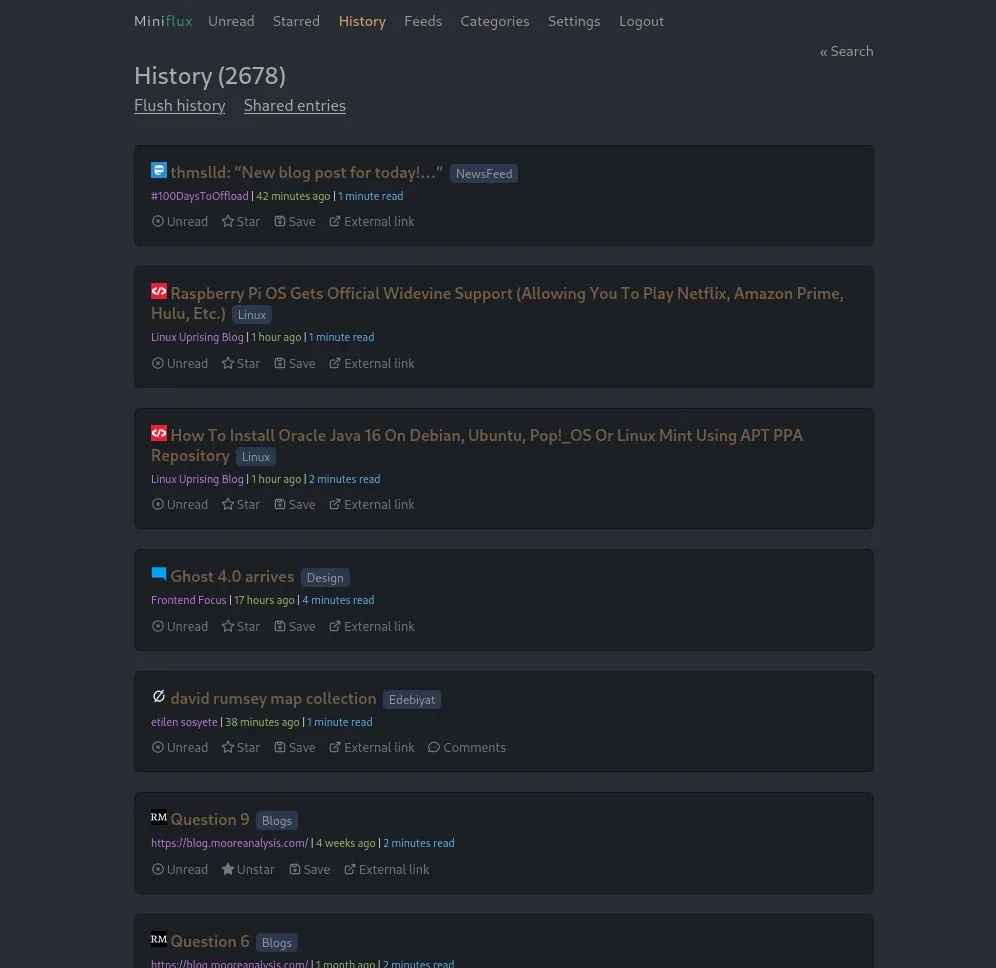 Miniflux Custom CSS