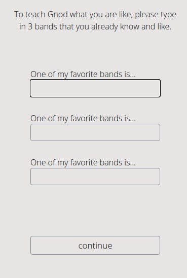 Gnoosic Choose Favourite Bands